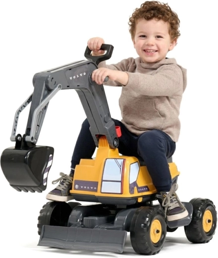 FALK Volvo παιδικός εκσκαφέας με άρθρωση, περιστρεφόμενη καμπίνα, κουβά και λεπίδα