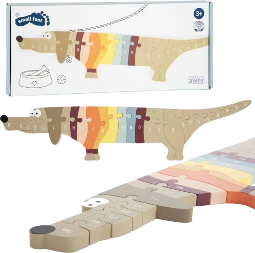Ξύλινο παζλ αλφαβήτου σε σχήμα dachshund small foot