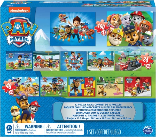 Paw Patrol σετ μεγάλων παζλ 12 τεμ.