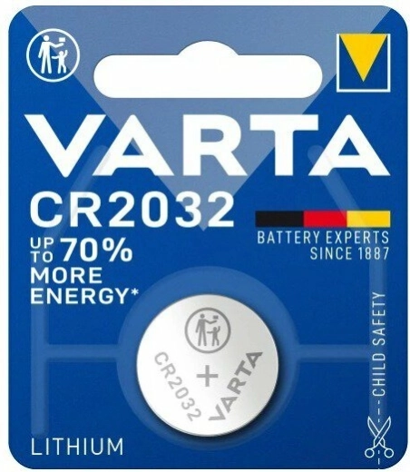 Λιθίου κουμπωτή μπαταρία Varta CR2032 3V