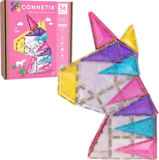 Μαγνητικά δομικά CONNETIX Glitter Unicorn Pack 56 τεμάχια