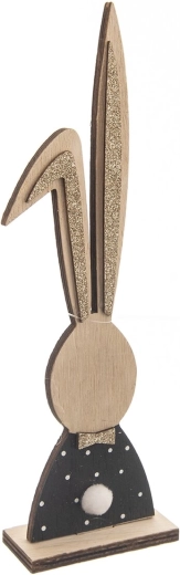 Ξύλινη διακόσμηση Λαγός μαύρο-καφέ 26 cm