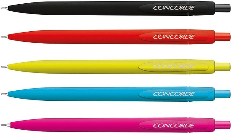 Στυλό διαρκείας Concorde Drupy, ασορτί χρώματα, εξαιρετικά λεπτή μπλε μύτη 0,6 mm