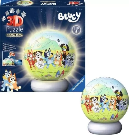 Φωτιζόμενο 3D παζλ BLUEY νυχτερινή έκδοση 72 τεμαχίων