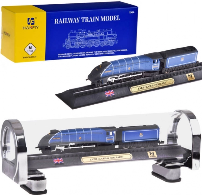 Συλλεκτικό μοντέλο ατμομηχανής LNER Class A4 Mallard 1:160 σε βιτρίνα παρουσίασης