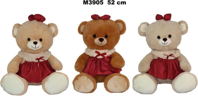 Λούτρινο αρκουδάκι με φόρεμα 52 cm - 1 τεμάχιο