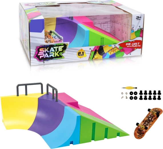 Αρθρωτό skatepark 6σε1 με quarter pipe και fingerboard