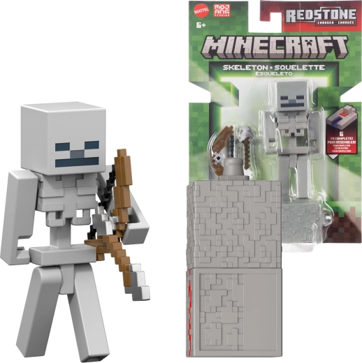 Φιγούρα Minecraft Skeleton από τη σειρά Redstone Charged με αξεσουάρ