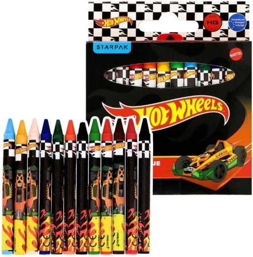 Κηρομπογιές Hot Wheels Black, 12 χρώματα