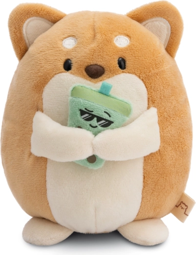 Λούτρινο Shiba Inu Hiro MyMochi 16 cm με bubble tea σε συσκευασία δώρου