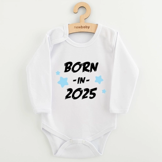 Παιδικό κορμάκι με στάμπα New Baby Born in 2025, μπλε