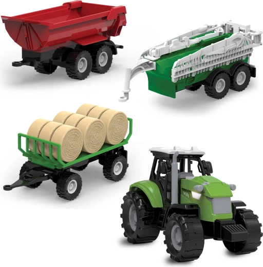 Τρακτέρ FARM SERVICE με τρία ρυμουλκούμενα με φώτα και ήχους