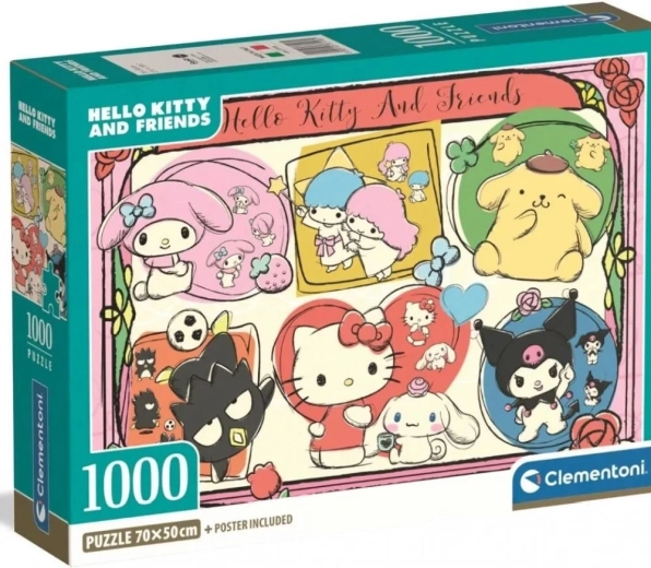 Παζλ CLEMENTONI Hello Kitty και φίλοι – χαριτωμένο κολάζ 1000 κομματιών