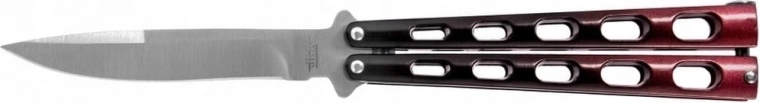 Πτυσσόμενο μαχαίρι balisong 9 cm μαύρο‑κόκκινο αλουμινένιο JOKER