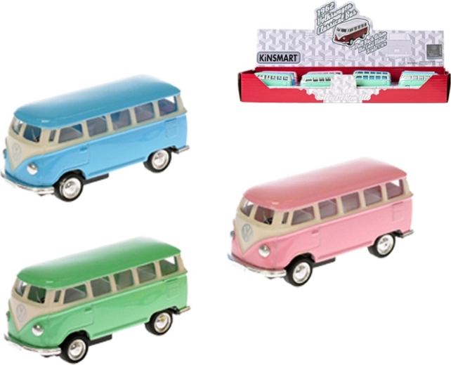 Kinsmart μεταλλικό μοντέλο Volkswagen Bus 1962 1:64 με μηχανισμό οπισθοκίνησης