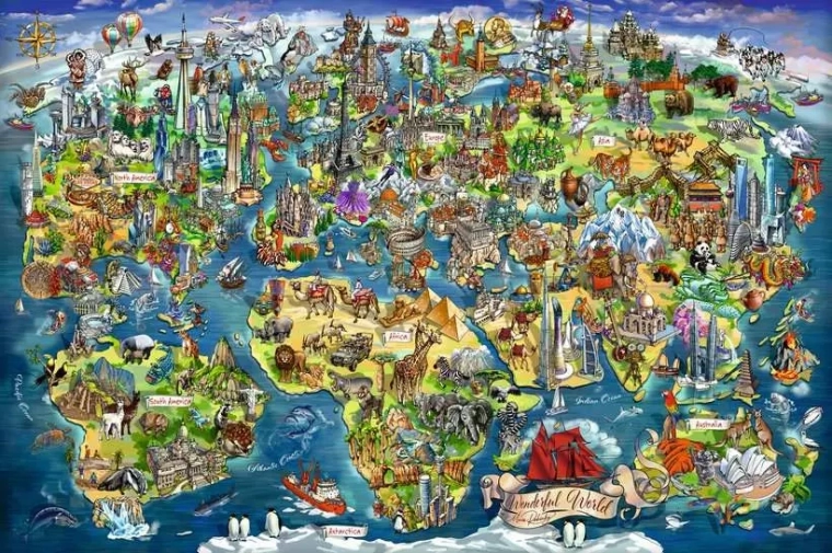 Παζλ RAVENSBURGER ο κόσμος στον χάρτη 5000 κομμάτια