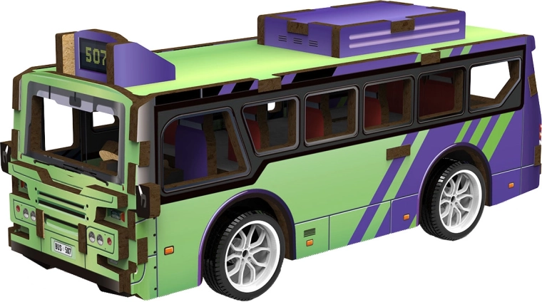 2Kids Toys 3D ξύλινο παζλ-κατασκευή λεωφορείο