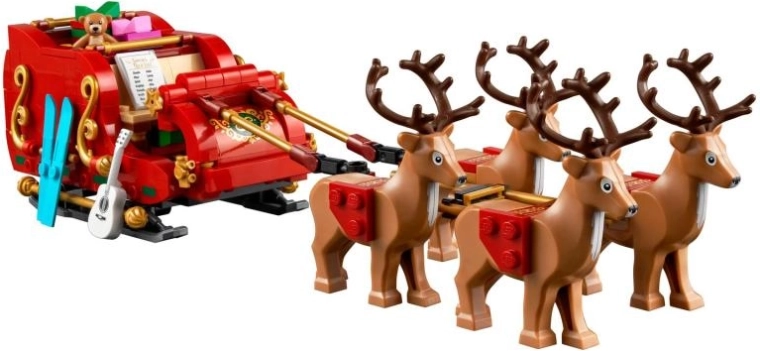 Λεπτομερές κόκκινο έλκηθρο με χρυσές πινελιές