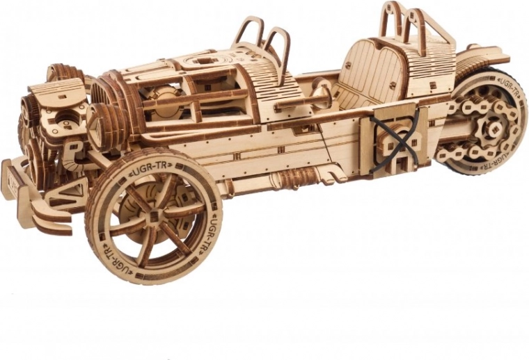 Ugears ξύλινο μηχανικό 3D κιτ κατασκευής – τρίκυκλο UGR‑S