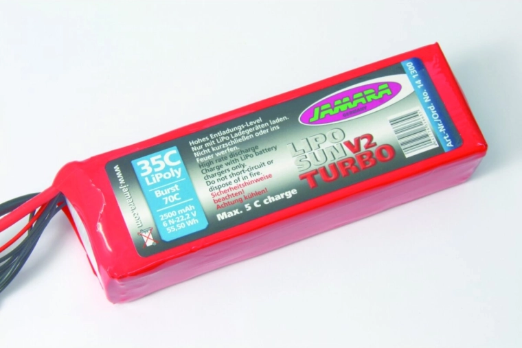 Μπαταρία LiPo LipoSun V2 Turbo LiPo 22,2 V 2500 mAh 35C/70C με βύσμα εξισορρόπησης GPR 6N