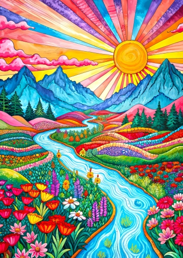 Puzzle Enjoy Barevná vysočina 1000 κομμάτια