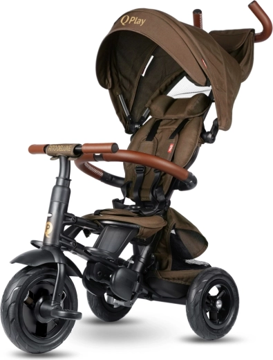 Qplay τρίκυκλο Rito deluxe rubber καφέ