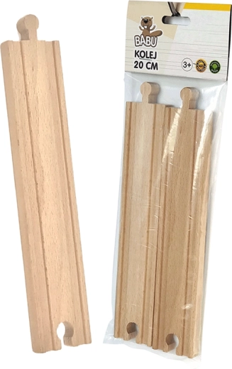 BABU ξύλινες ίσιες ράγες 20 cm, 2 τεμ.
