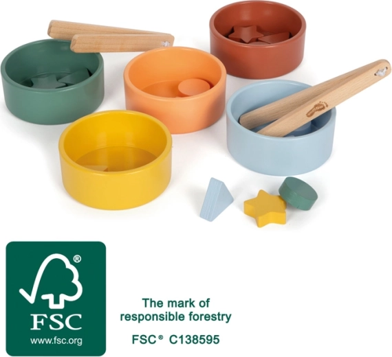 Παιχνίδι ταξινόμησης Montessori Small Foot με λαβίδες