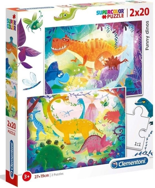 Παζλ 2×20 Super Color – αστείοι δεινόσαυροι