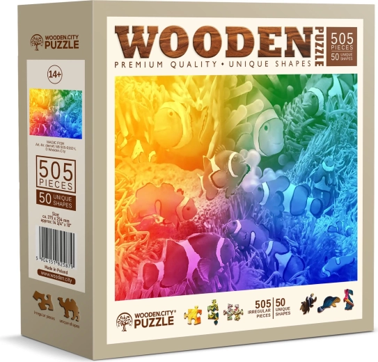Ξύλινο παζλ WOODEN CITY Τροπικά ψάρια, 505 κομμάτια