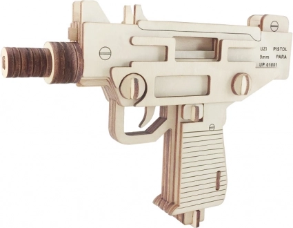 Ξύλινο 3D Puzzle Πιστόλι UZI
