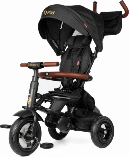 QPlay τρίκυκλο rito deluxe rubber μαύρο