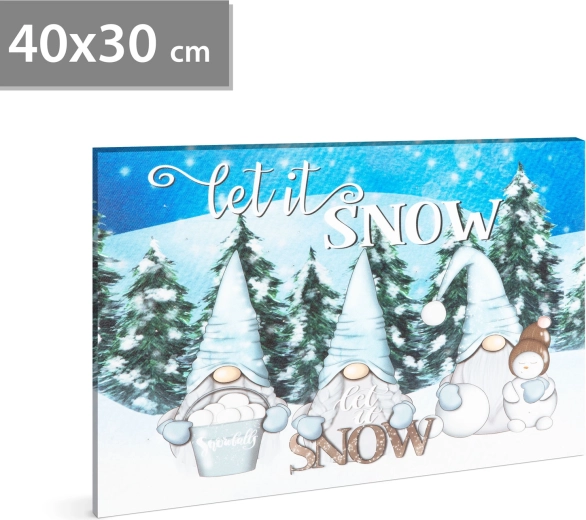 Πίνακας LED Let it snow, 40 × 30 cm