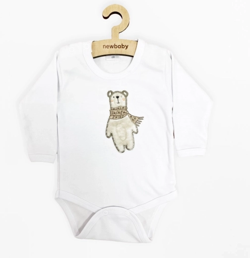 Βρεφικό κορμάκι με μακρύ μανίκι New Baby Polar Bear 86