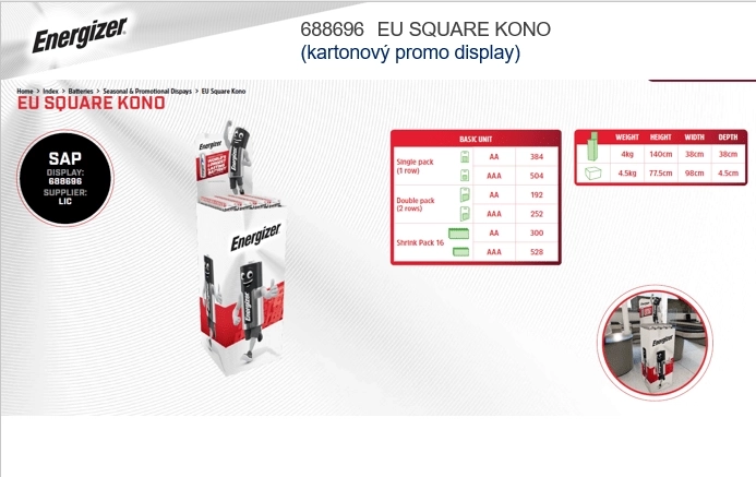 Σταντ για μπαταρίες ENERGIZER 60 cm