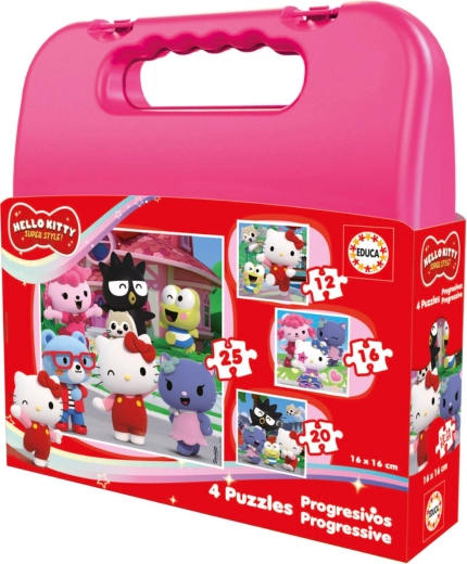 Educa προοδευτικό παζλ σε βαλιτσάκι Hello Kitty 4σε1 (12–25 κομμάτια)