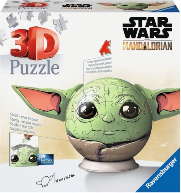 Ravensburger 3D παζλ STAR WARS Mandalorian Grogu – σφαίρα, 72 κομμάτια