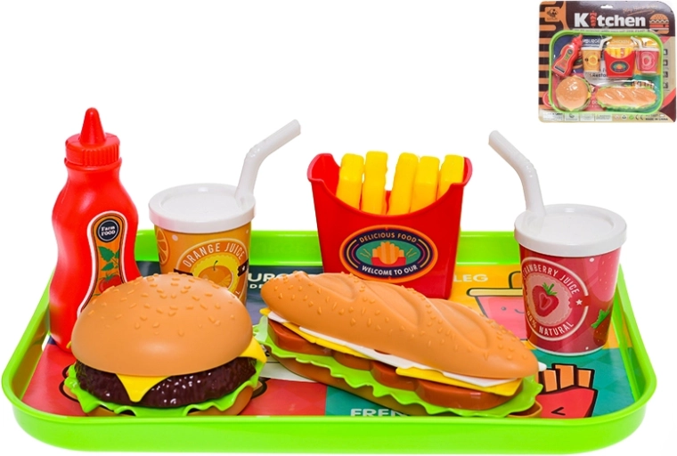 Σετ fast food τροφίμων και ποτών για παιδιά