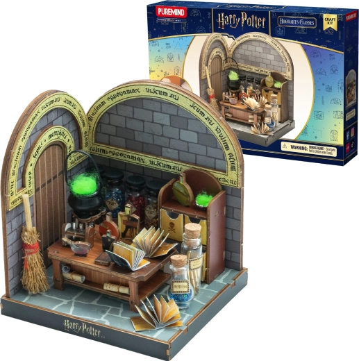 Puremind Harry Potter συναρμολογούμενο ξύλινο 3D μοντέλο – αίθουσα φίλτρων (DIY διόραμα)