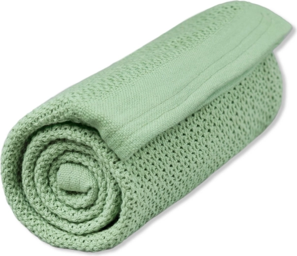 Vinter & Bloom κουβέρτα από οργανικό βαμβάκι Soft grid dew green