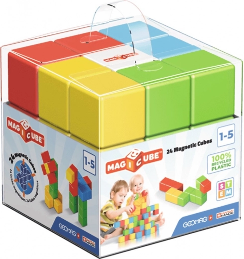 Μαγνητικοί κύβοι GEOMAG Magicube Color Recycled Crystal – 24 τεμάχια