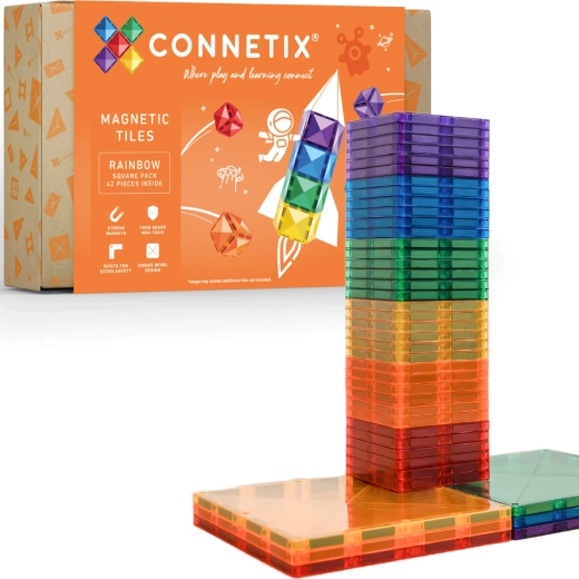 CONNETIX Rainbow Square Pack μαγνητικό σετ κατασκευών 42 τεμαχίων