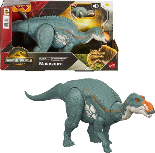 Φιγούρα δεινοσαύρου Maiasaura JURASSIC WORLD Rebirth Wild Roar με ήχο 31,5 cm