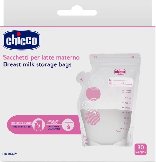 Σακουλάκια μητρικού γάλακτος Chicco 250 ml, 30 τεμ.