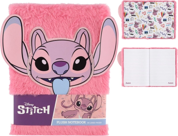 Σπιράλ τετράδιο με βελούδινα εξώφυλλα Lilo και Stitch Angel