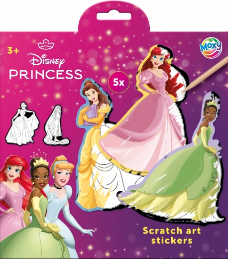 Ξυστές αυτοκόλλητες εικόνες Disney Πριγκίπισσες 5 τεμ.