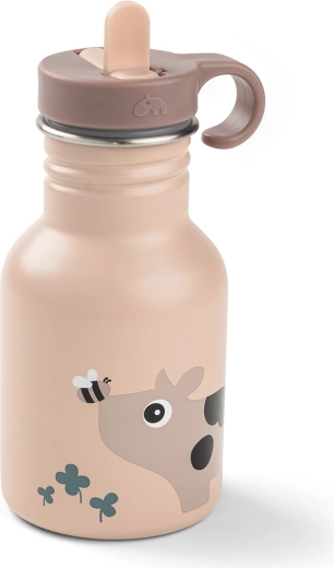 Done by Deer ανοξείδωτο παιδικό μπουκάλι Tiny farm ροζ 350 ml