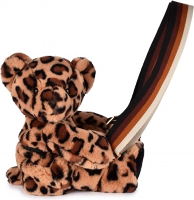 Doudou βελούδινη τσάντα ώμου λεοπάρδαλη 30 cm