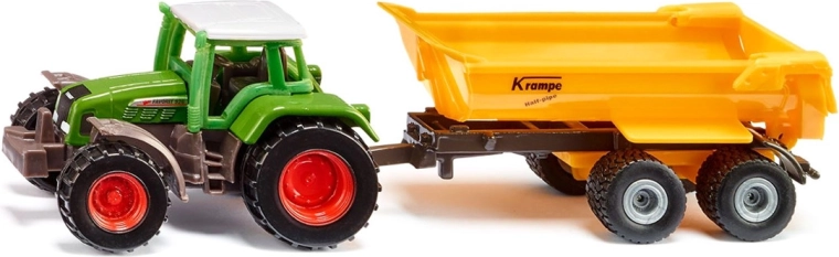 Siku τρακτέρ Fendt με ανατρεπόμενο ρυμουλκούμενο Krampe