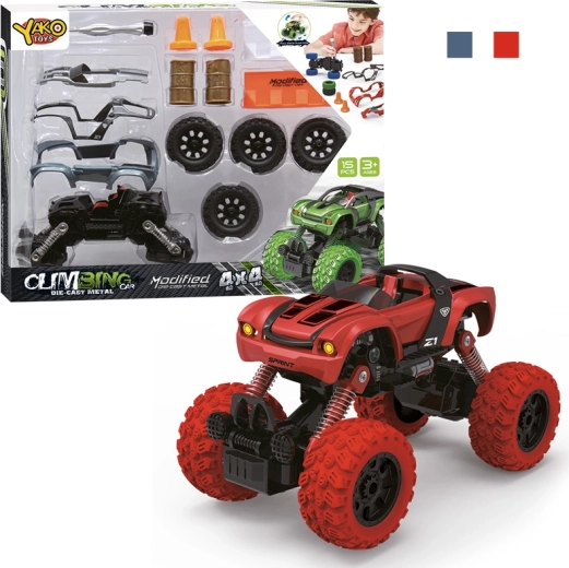 Κατασκευαστικό σετ τετρακίνητου off-road αυτοκινήτου 4WD 1:32 με pull-back κίνηση, 15 τεμάχια